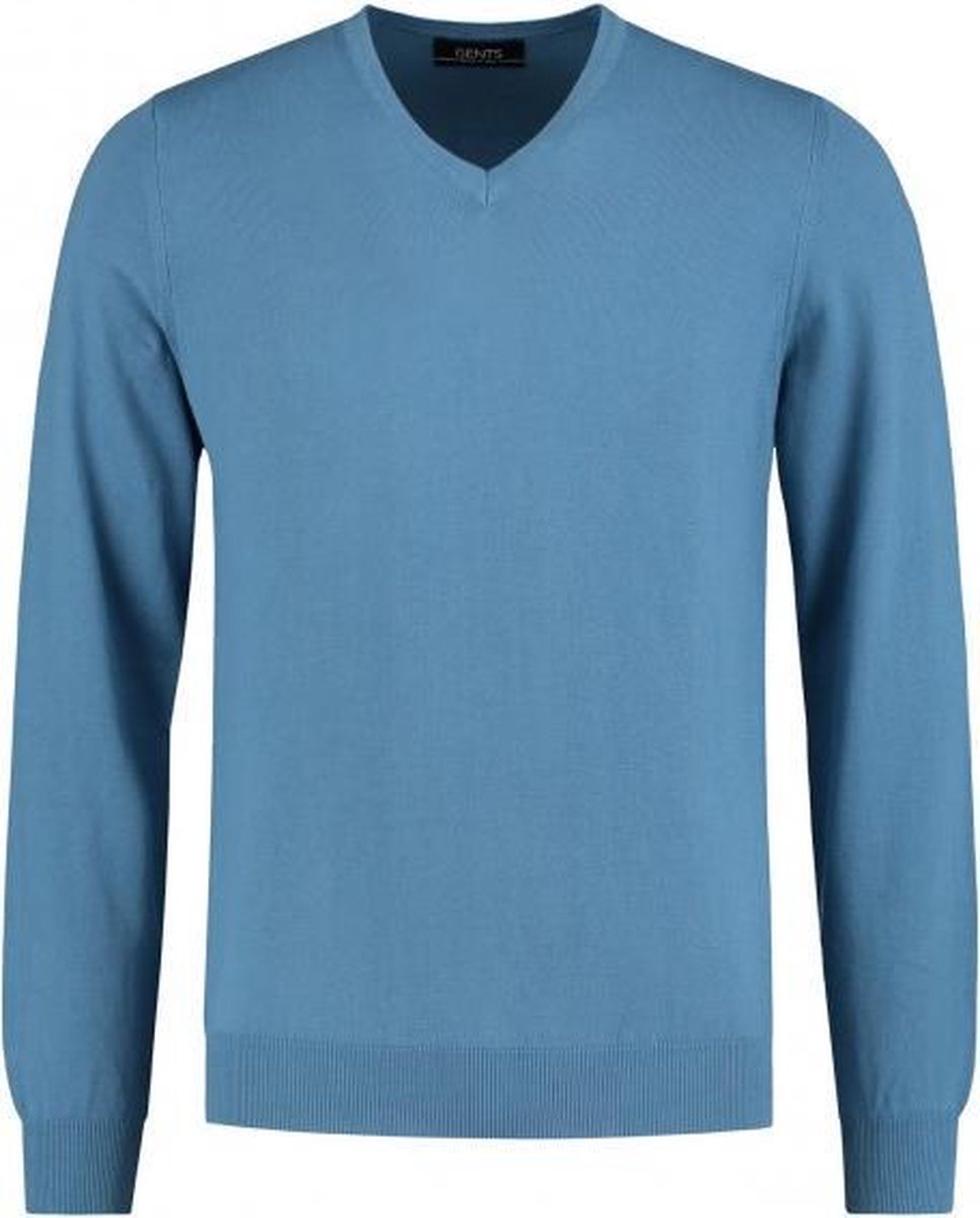 GENTS | Trui Heren V-neck staalblauw 0081 Maat S 37/38