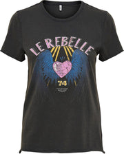 Onllucy Life Reg S/s Rebel Top Box 15242252 Black/rebelle