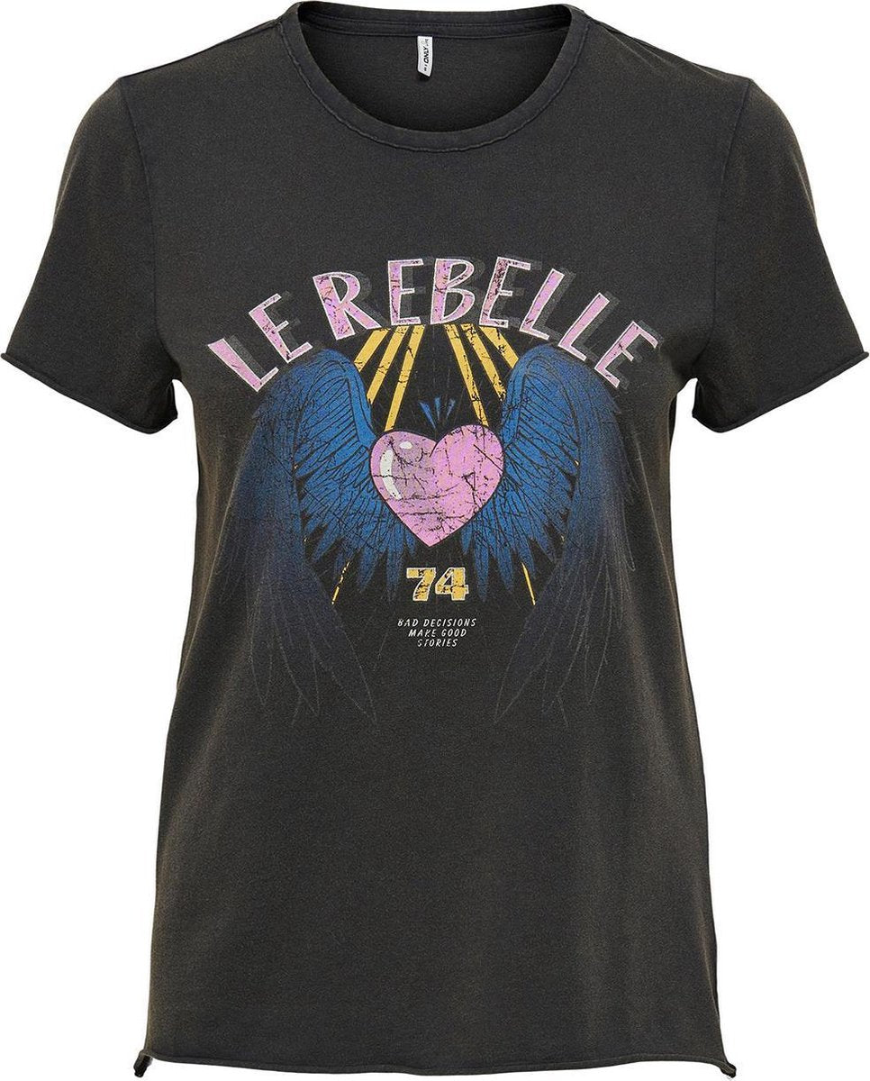Onllucy Life Reg S/s Rebel Top Box 15242252 Black/rebelle