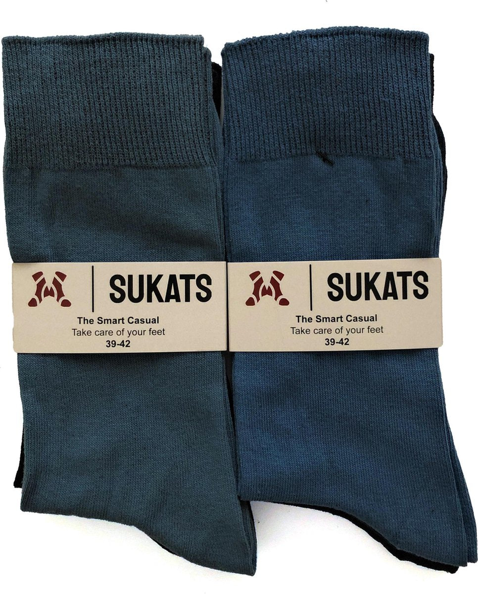 Sukats - Smart Casual Sokken - Meerdere Maten - 6 Paar - Blauwtinten - Maat 39-42