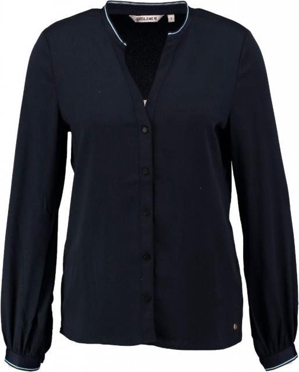 Garcia soepele donkerblauwe blouse van stevig polyester - Maat XS