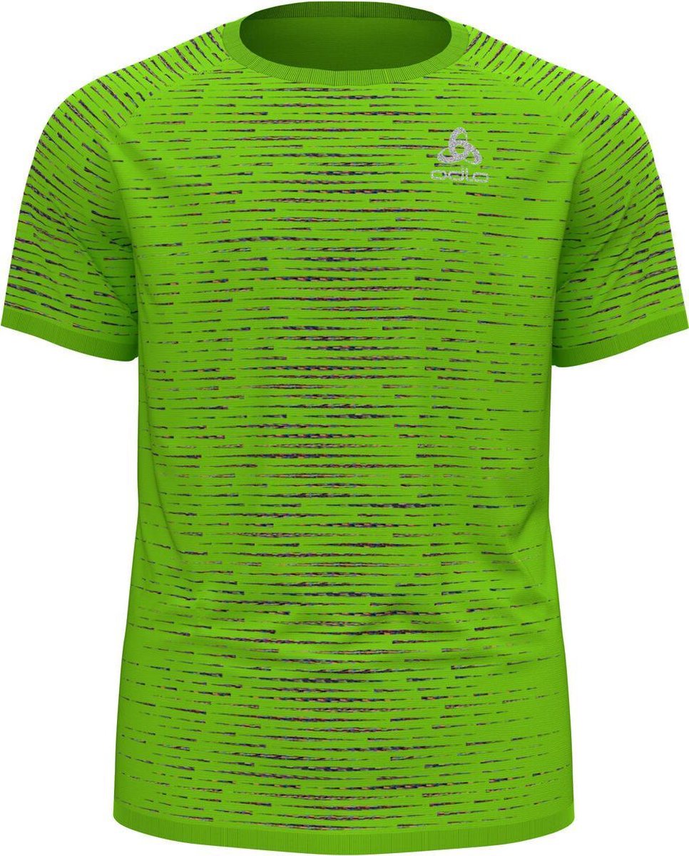Odlo T-Shirt S/S Crew Neck Blackcomb Ceramico Lounge Lizard - Space Dye - Maat L