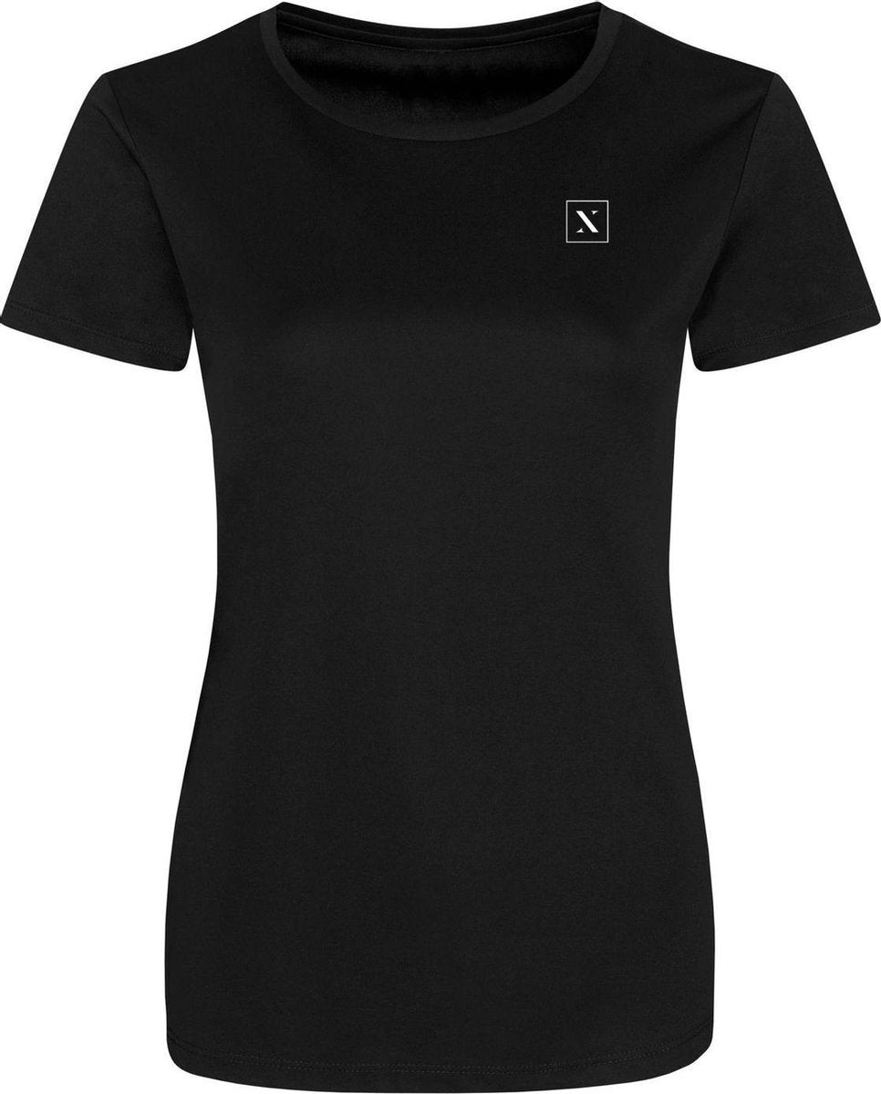 LXURY Dames Smooth Sportshirt maat XL - Trainingshirt - Zwart