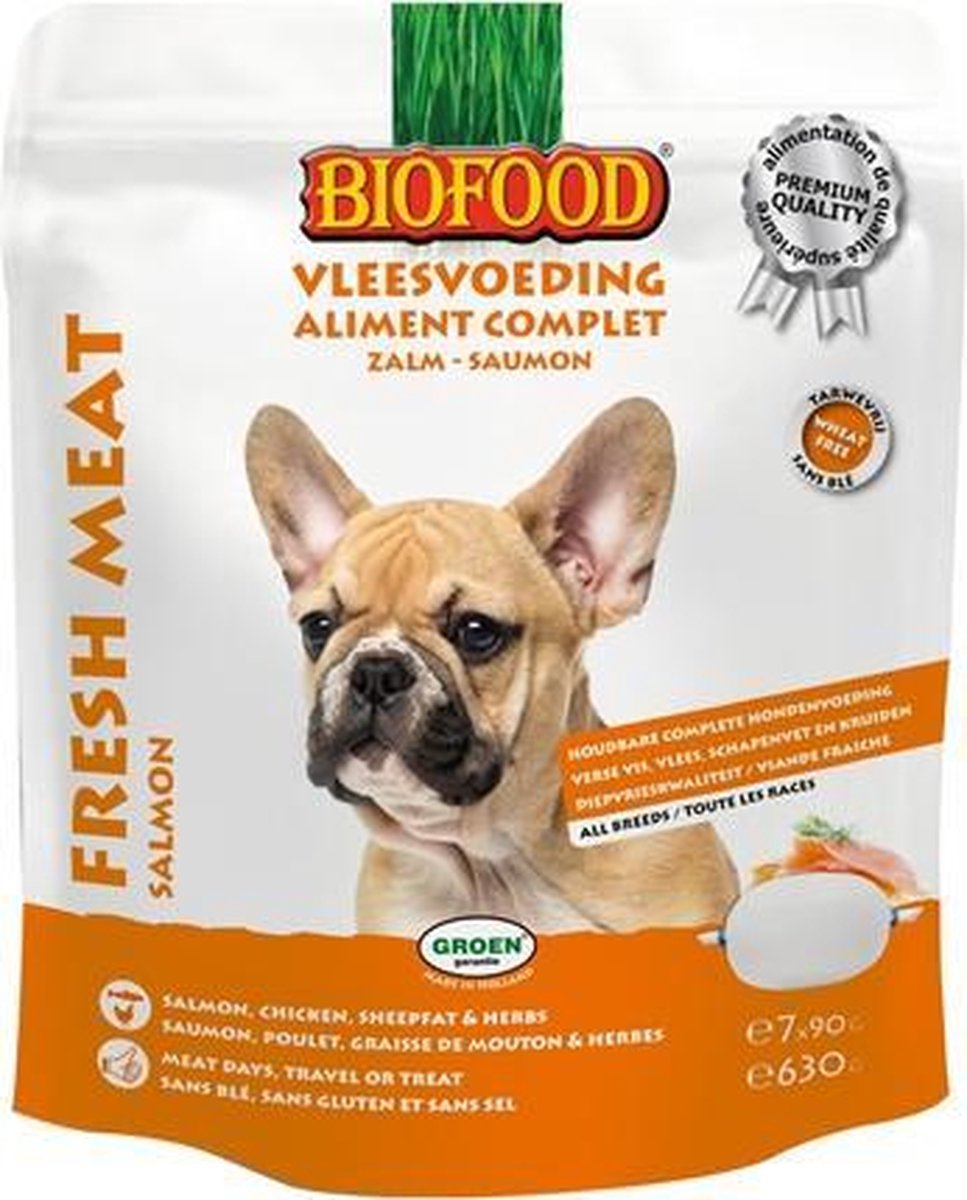Biofood vleesvoeding zalm - 630gr - 1 stuks