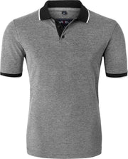 Marvelis Modern Fit poloshirt - zwart-wit melange -  Maat: 4XL