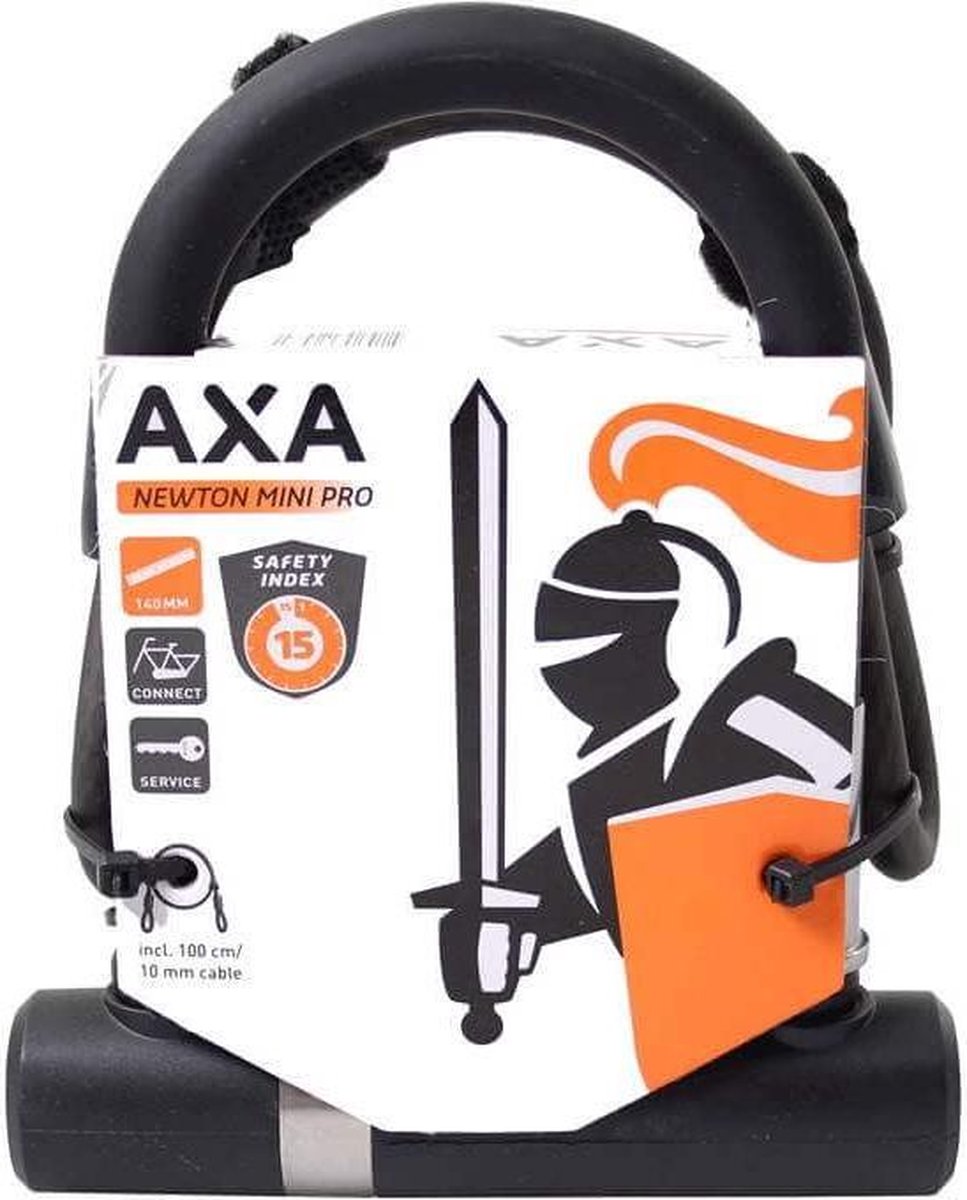 Axa Newton Pro U-Lock Mini Beugelslot + Kabel - ART2 - Zwart