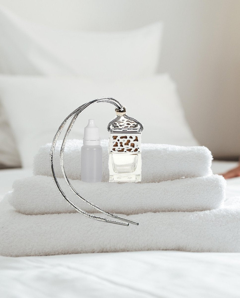 Car Perfume | Luchtverfrisser | Fresh Linen | Auto verfrisser | Incl. 10ml navulling | Zilver