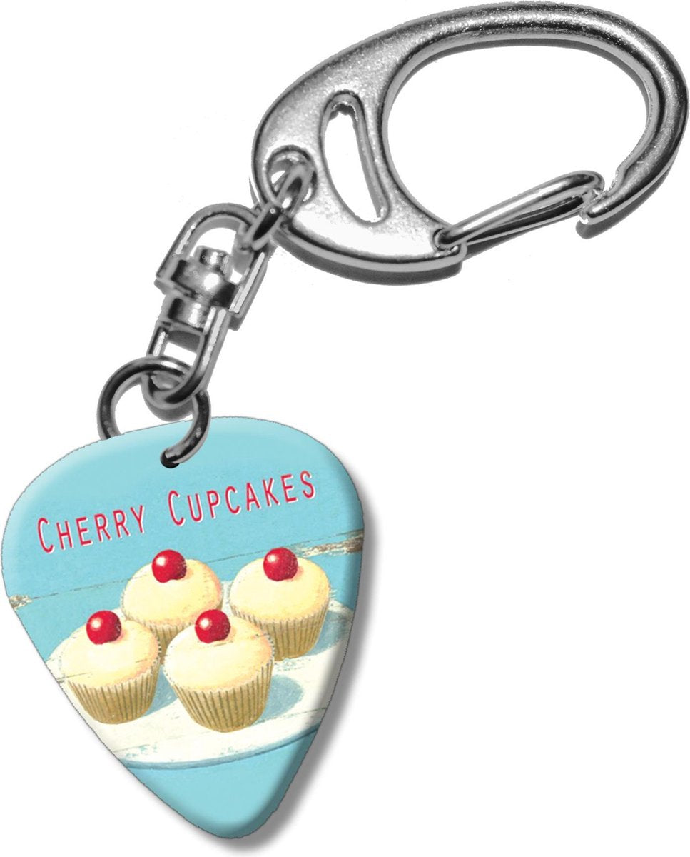 Plectrum sleutelhanger Kersen Cupcake