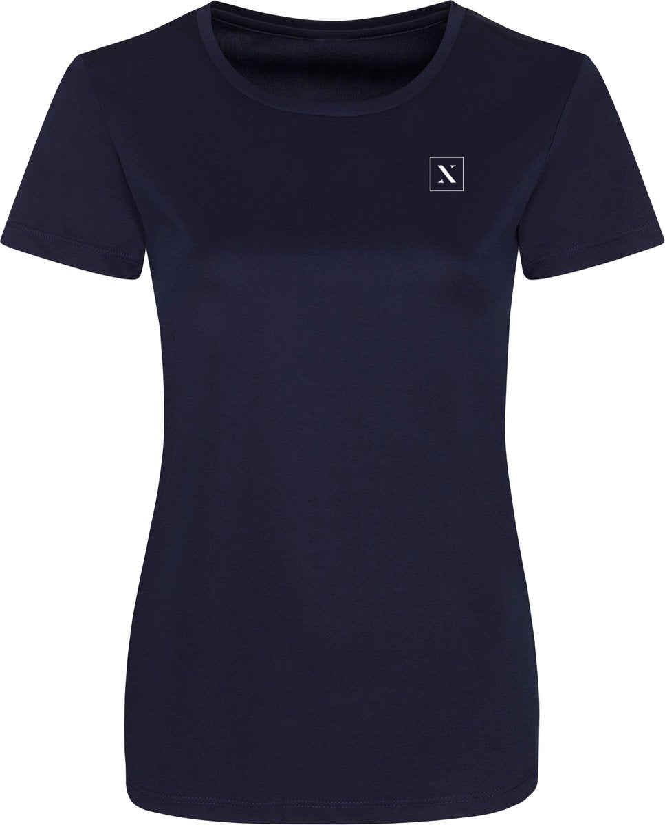 LXURY Dames Smooth Sportshirt maat XS - Trainingshirt - Donker Blauw