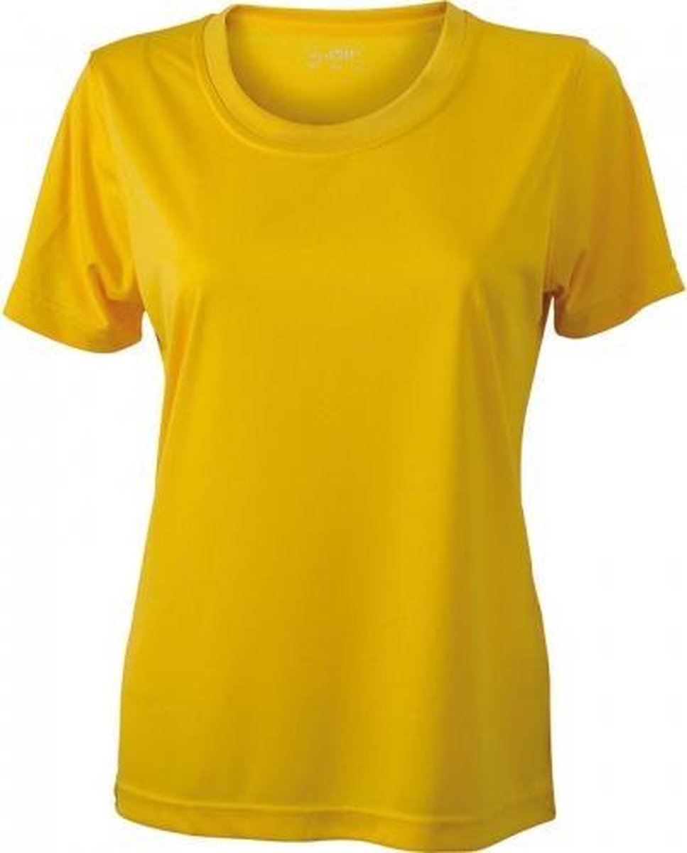 James nicholson Dames t-shirt sport jn357 geel maat l
