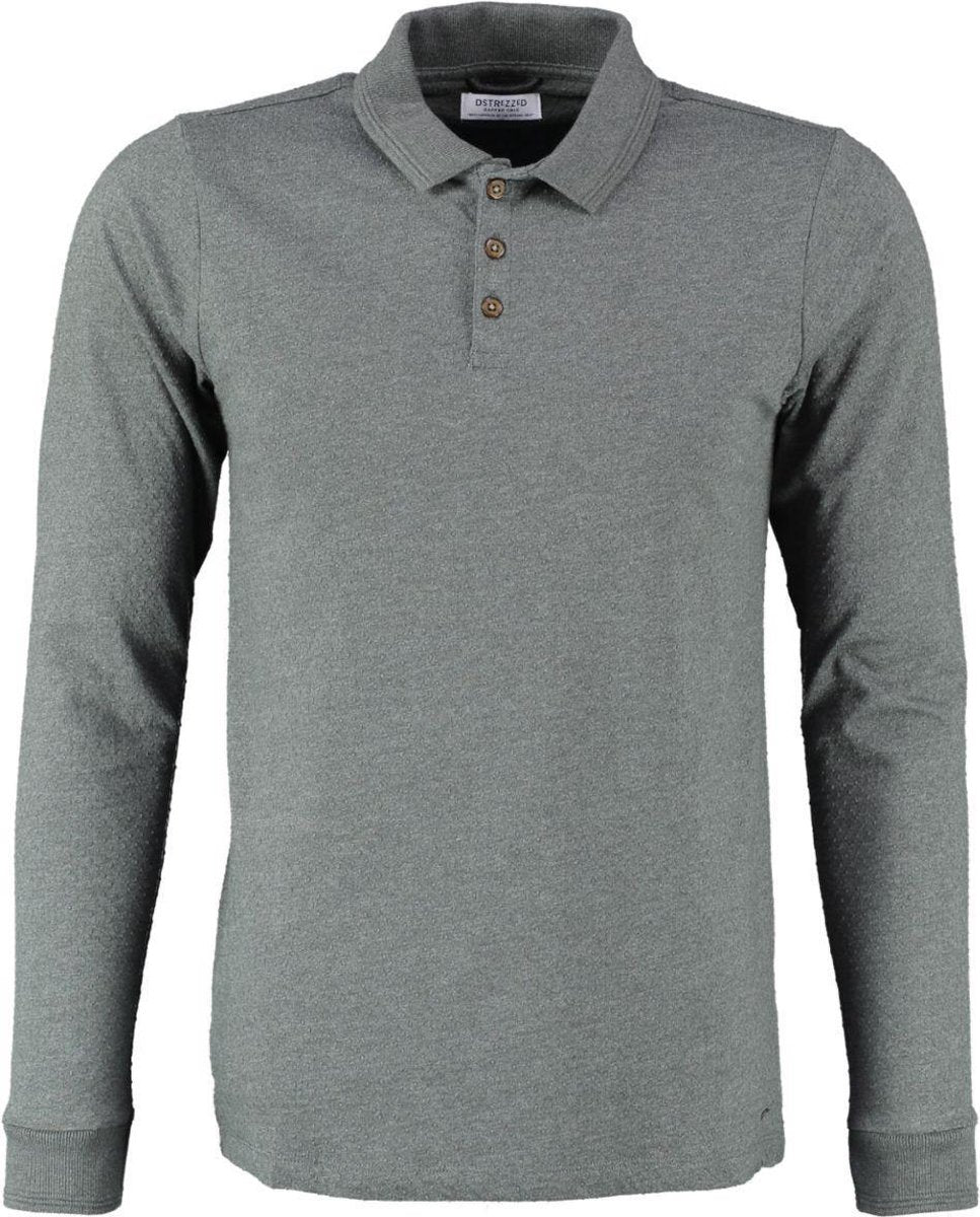 Dstrezzed grijze texture polo - valt kleiner - Maat M