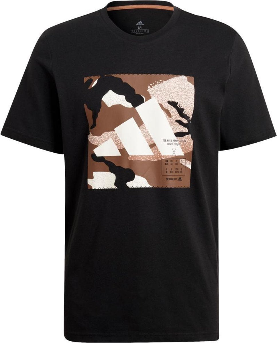 adidas Camo shirt heren zwart/bruin