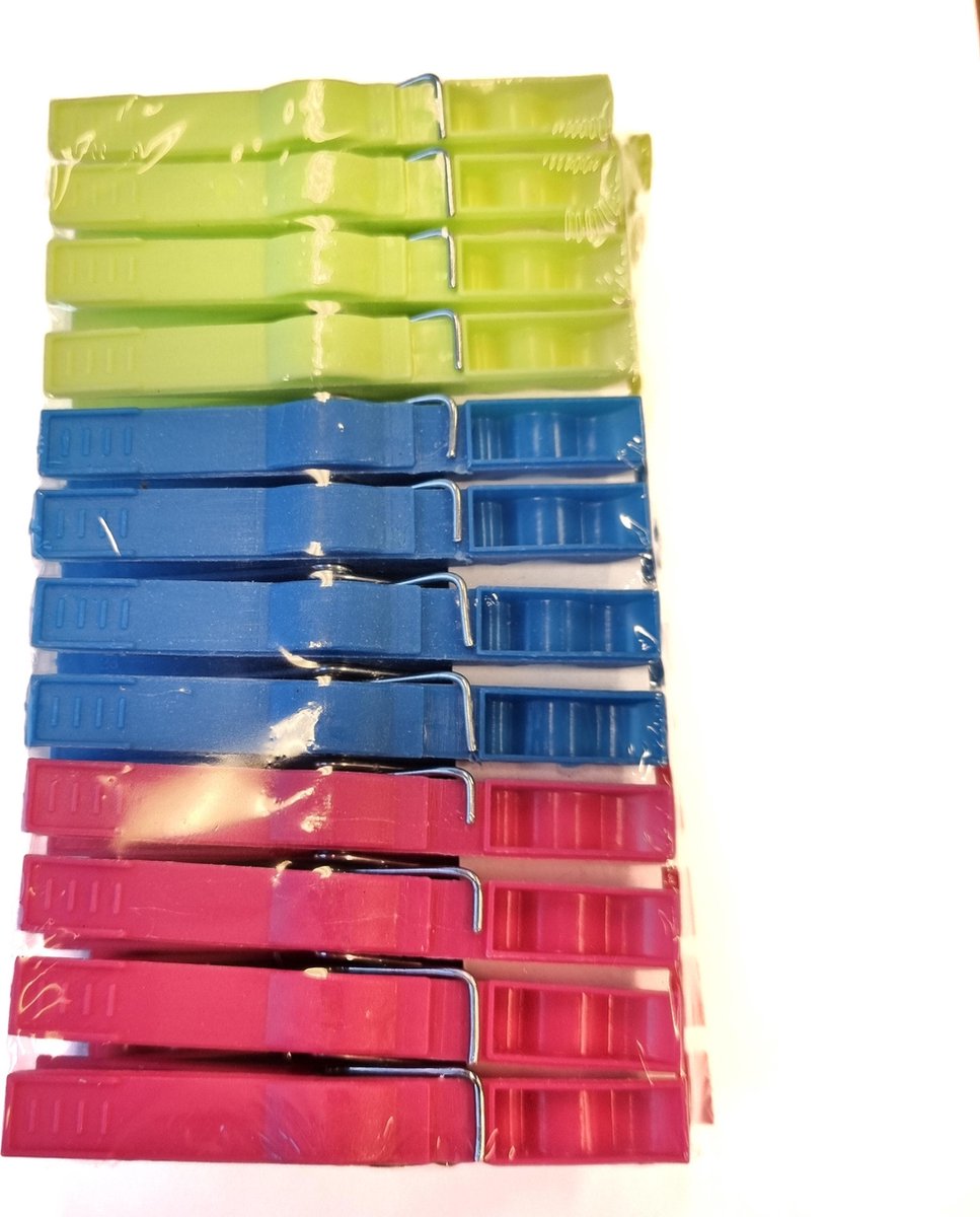 Plastic Knijpers | Plastic Wasknijpers | Kunststof Wasknijpers |  Plastic Clothes Pins | Wassen | Ophangen | 1 set = 24 knijpers in 3 kleuren