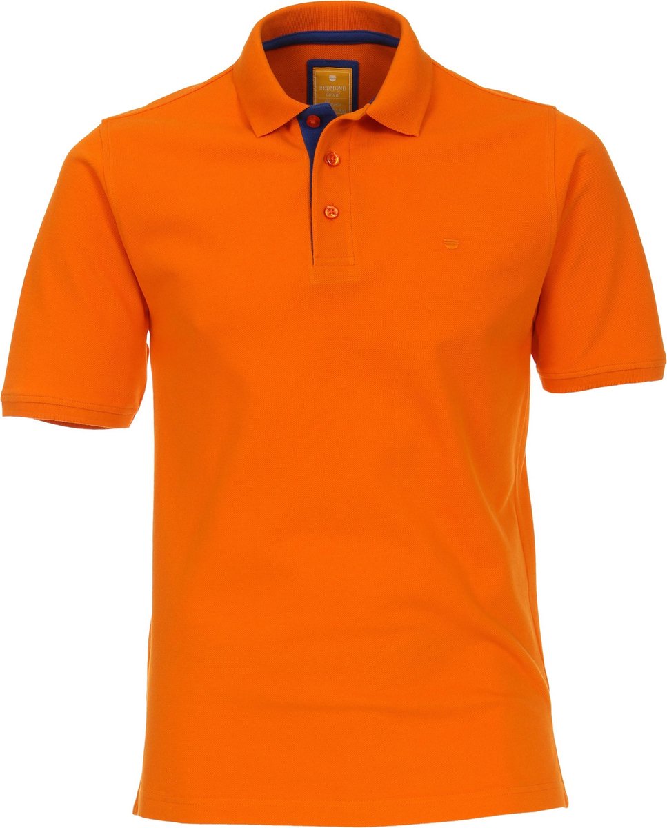 Redmond Modern Fit poloshirt - oranje (blauw contrast) -  Maat: 3XL