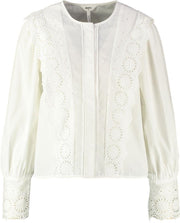 Object kortere witte blouse met broderie - Maat 40