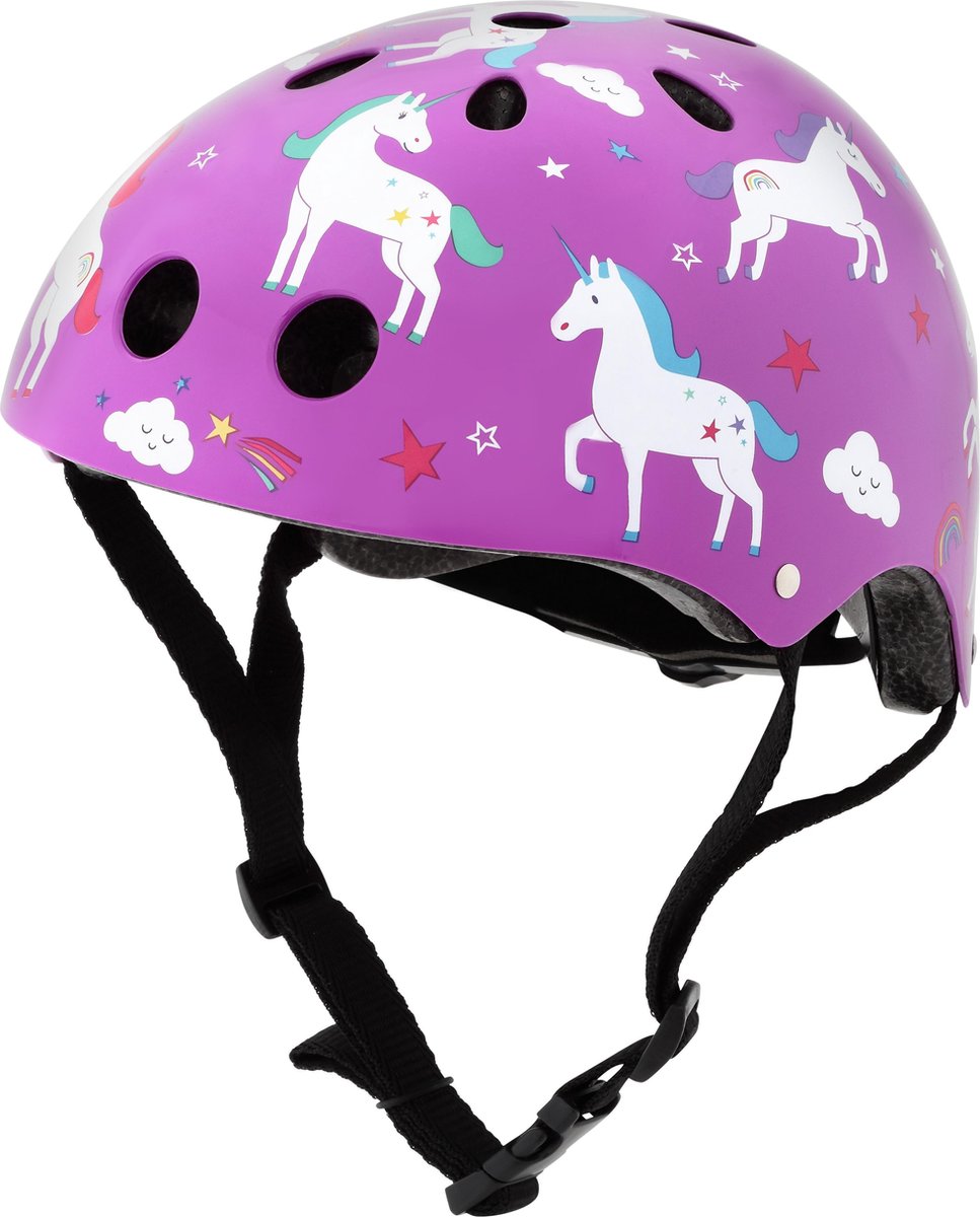 Mini Hornit Lids Fietshelm voor Kinderen - met LED achterlicht - Unicorn (M)