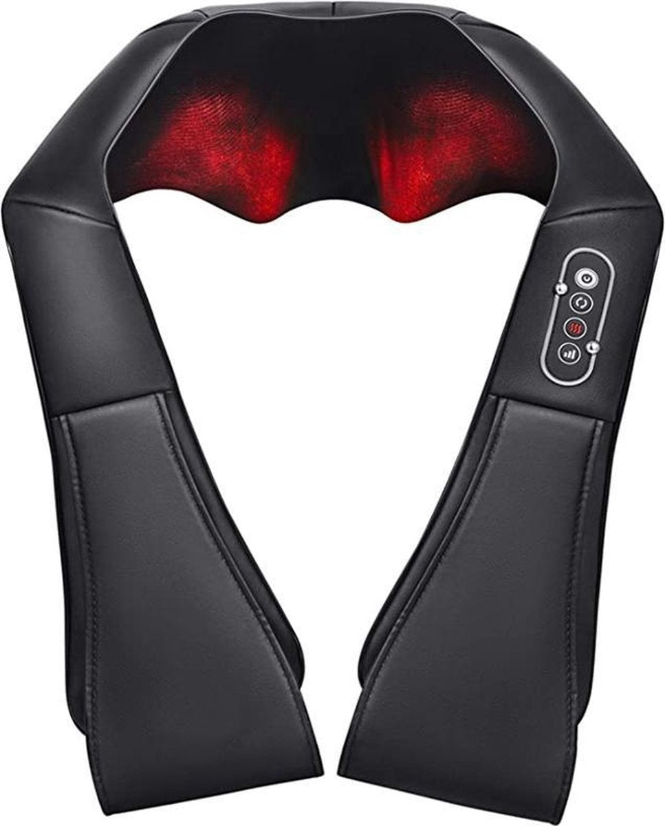 YouRelax Shiatsu Massagekussen - Nekmassage Apparaat - 16 Roterende Massagepunten - Warmtefunctie - Inclusief Huis/Autostekker