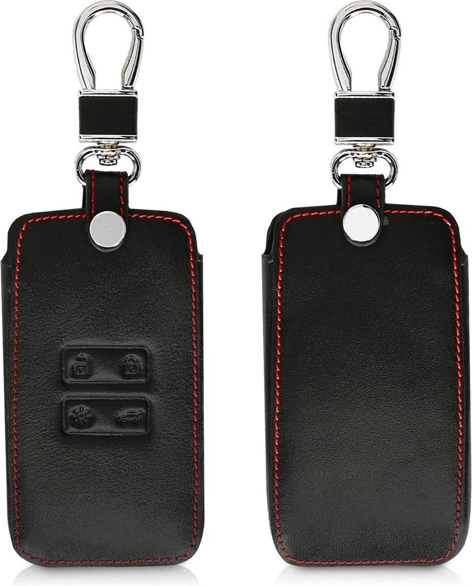 kwmobile autosleutelhoes voor Renault 4-knops Smartkey autosleutel (alleen Keyless Go) - Beschermhoes van imitatieleer in zwart