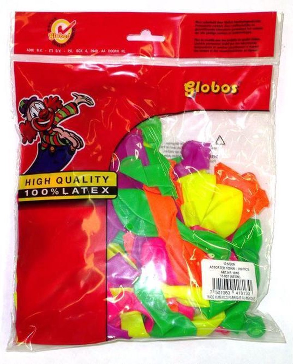 Ballon no. 10 neon kleuren