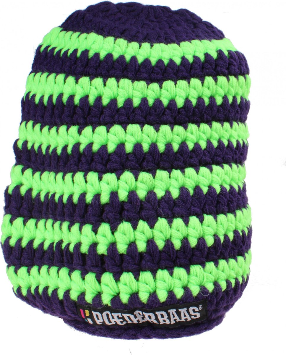 Poederbaas Large Beanie Muts Wintermuts - Groen/Paars