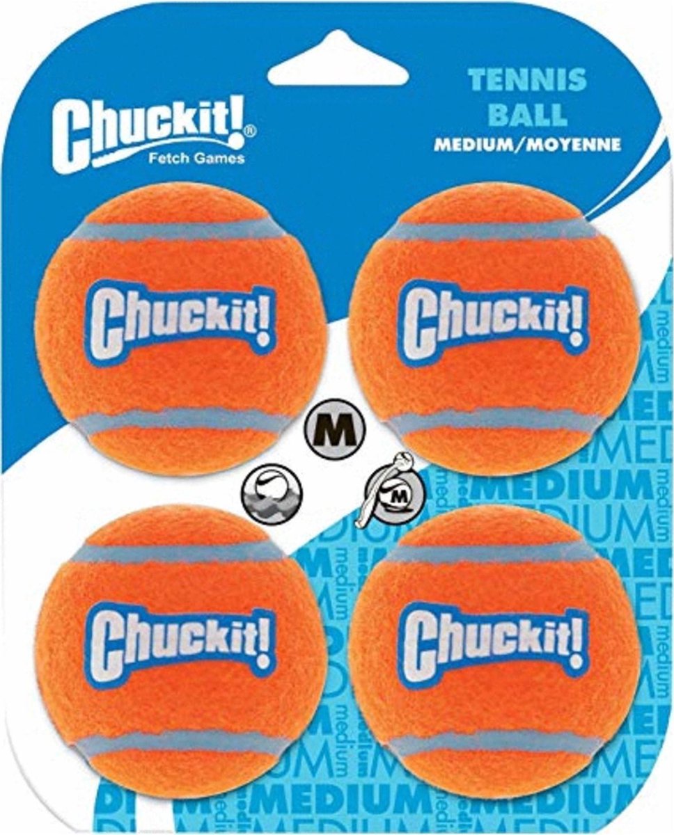 Chuckit tennisbal Medium 6 cm 4 st