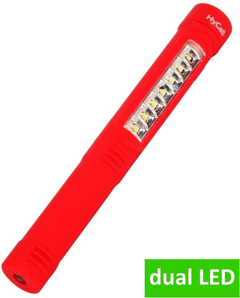 HyCell inspectie- / werklamp | 2-in-1 penlight model | 171 x Ø 23 mm | magnetisch | rood