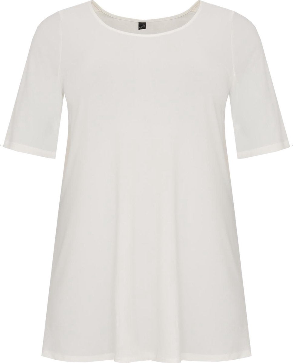 Yoek | Grote maten - dames t-shirt korte mouw - gebroken wit