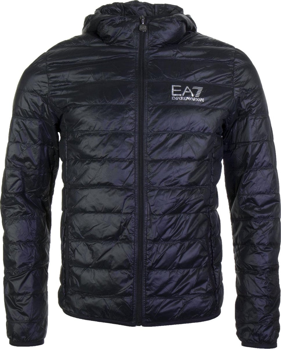 EA7 Train Core ID Down Light Hoodie Donsjas Heren Jas - Mannen - zwart