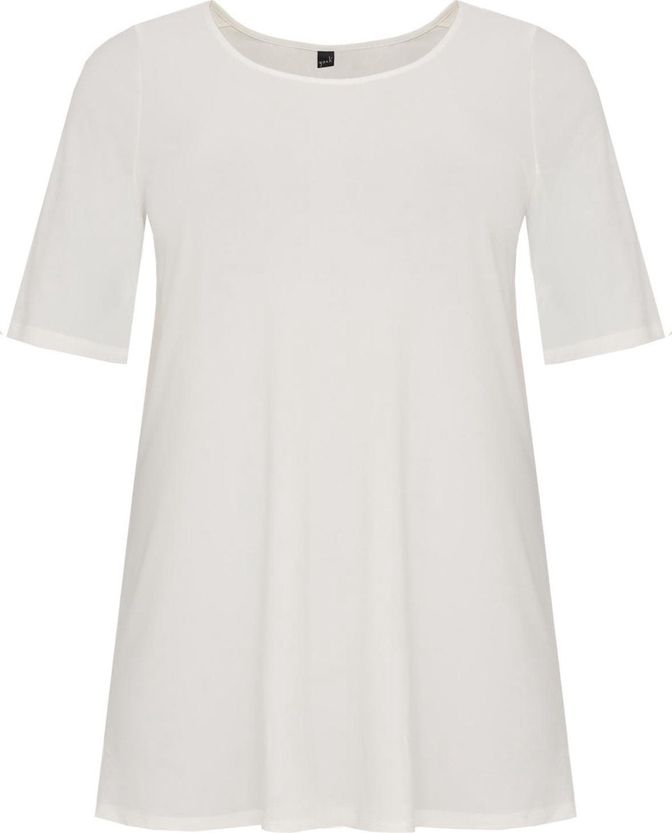 Yoek | Grote maten - dames t-shirt korte mouw - gebroken wit
