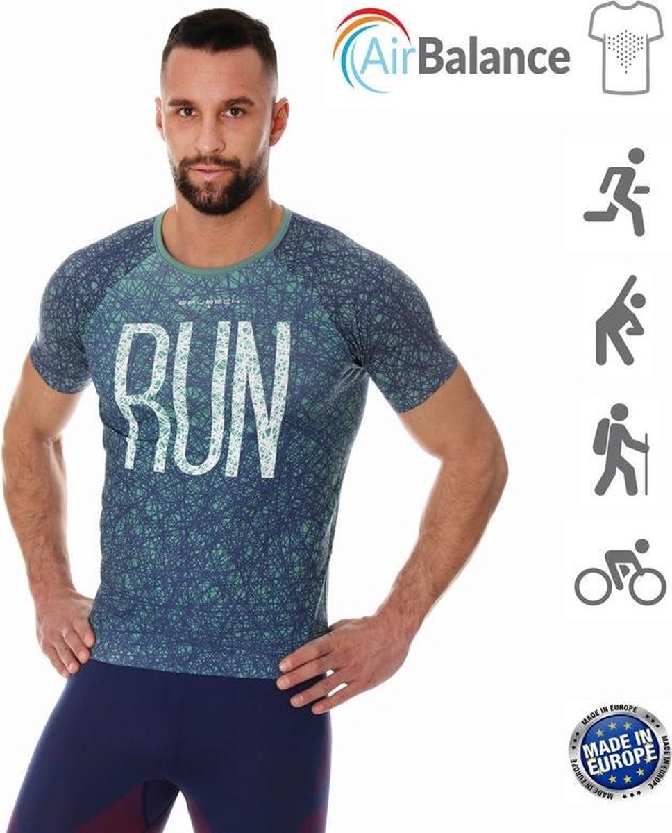 Brubeck Athletic - Airbalance Hardloopshirt / Sportshirt Heren - Groen - S