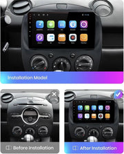 CarPlay Mazda 2 2007-2014 Android 10 navigatie en multimediasysteem bluetooth usb wifi 1+16GB