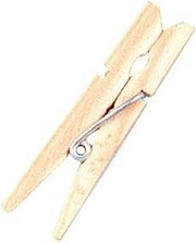 24x Houten mini wasknijpers 4.5 cm - Decoratie knijpers - Hobby/knutsel materiaal
