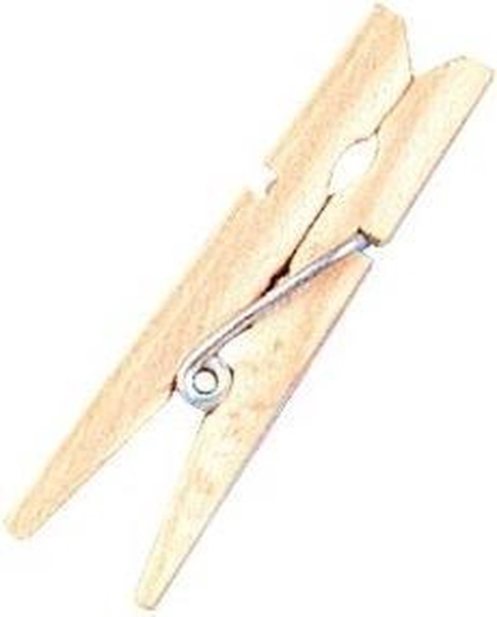 24x Houten mini wasknijpers 4.5 cm - Decoratie knijpers - Hobby/knutsel materiaal