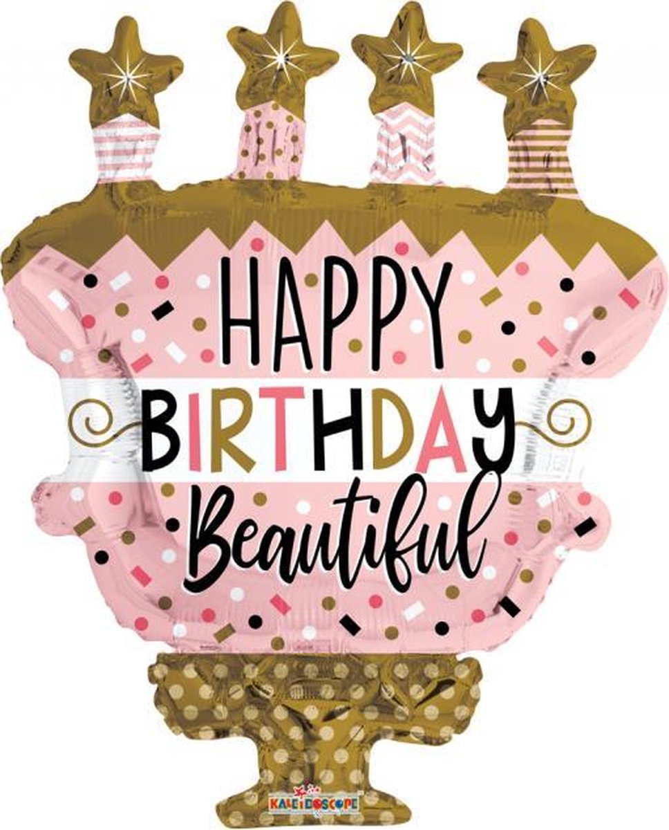 Folie ballon xl happy birthday taart 91
