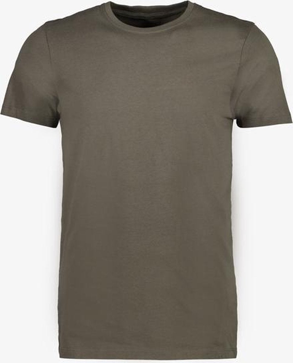 Unsigned heren T-shirt organic katoen - Groen - Maat S