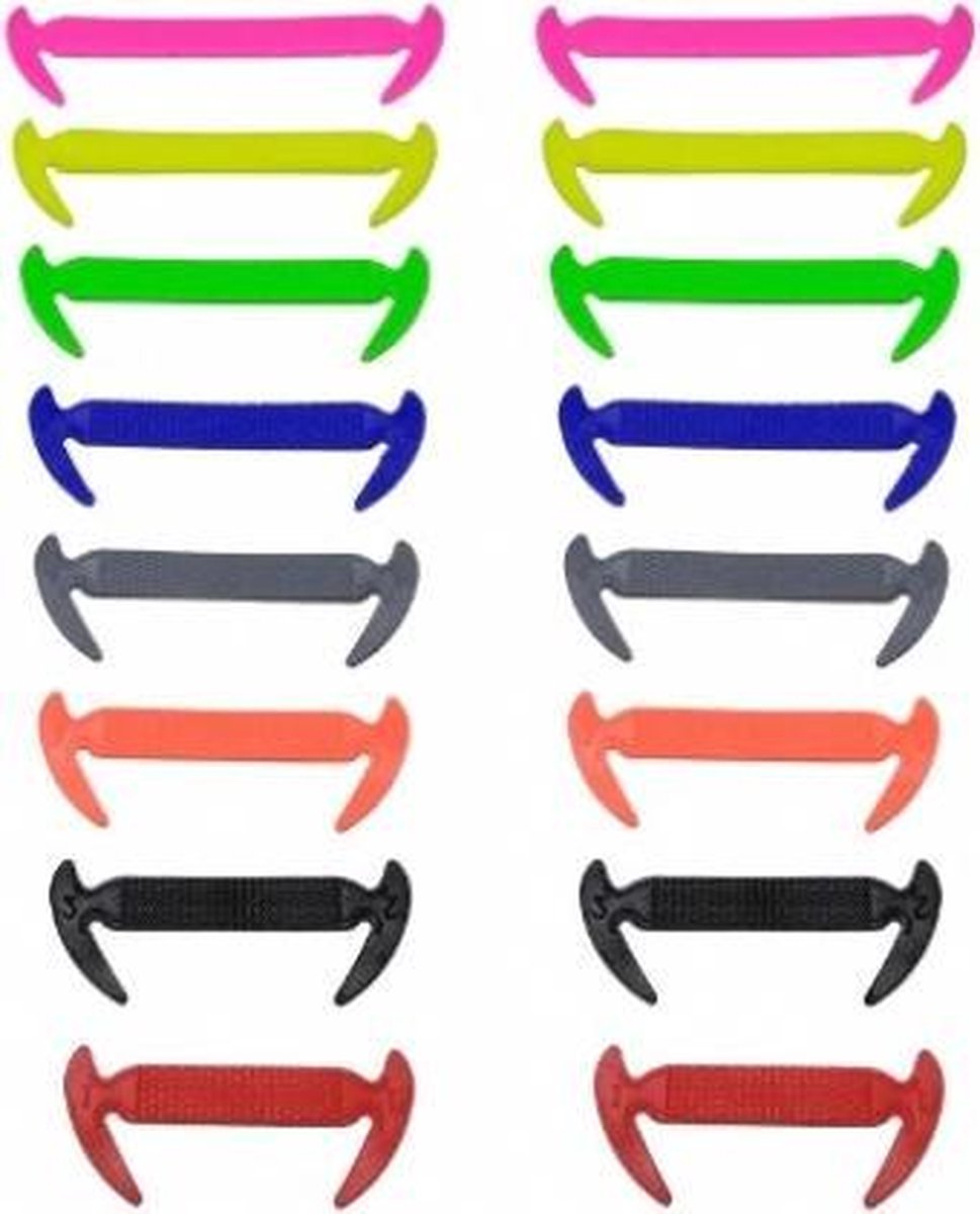 Elastische siliconen veters Mix color