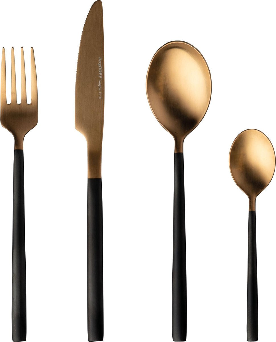 BergHOFF Gem Bestek zwart & goud - 4-delig - 1 persoon