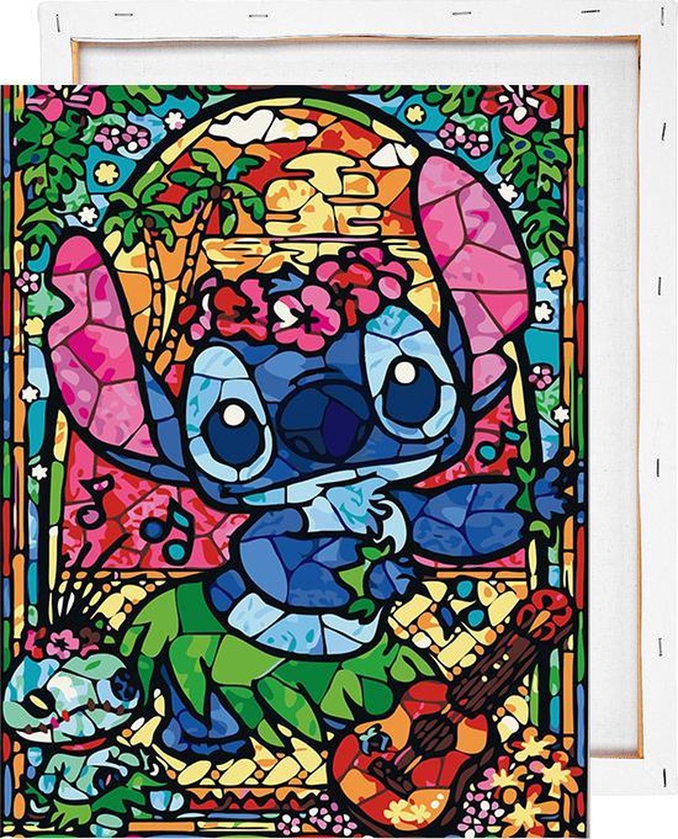 Lilo & Stitch - Schilderen op nummer - Met frame - 40x50 cm