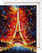 Eiffeltoren gekleurd - Schilderen op nummer - Met frame - 40x50 cm