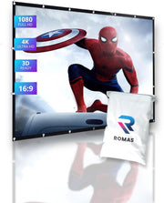 Romas ® - 4K Full hd Projectiescherm - Projectiescherm Beamer tot 120 Inch - 160° Beeldhoek - Beamerscherm - Wit/500g