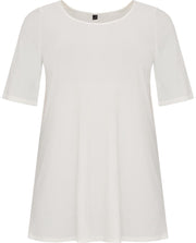Yoek | Grote maten - dames t-shirt korte mouw - gebroken wit