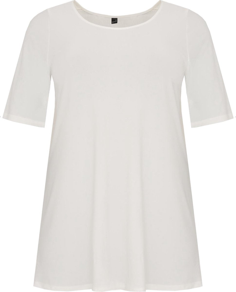 Yoek | Grote maten - dames t-shirt korte mouw - gebroken wit