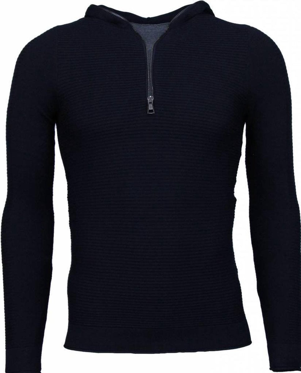 Enos Long Tee Ribbels - Sweater - Zwart - Maat: L