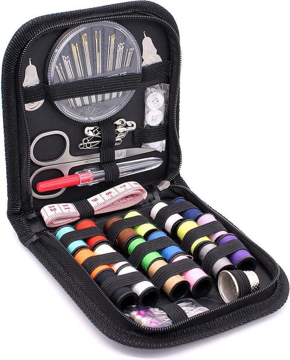 Handy Stitch - PREMIUM Handnaaimachine met 79 Delige Starterskit - Compact - Draadloos - Draagbare reis naaimachine - Elektrisch of op Batterijen - Incl. 21 Spoelen garen