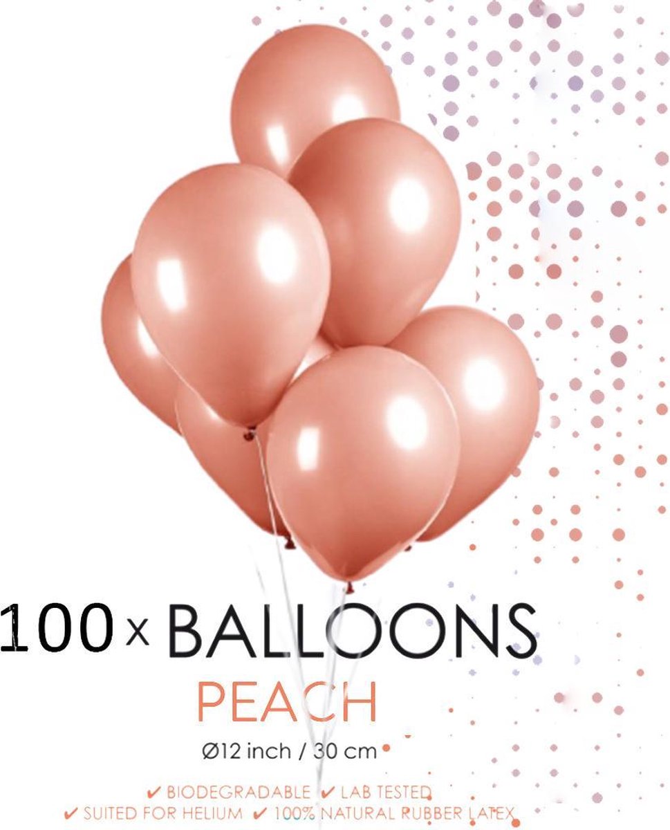 100 ballonnen perzik 12 inch.