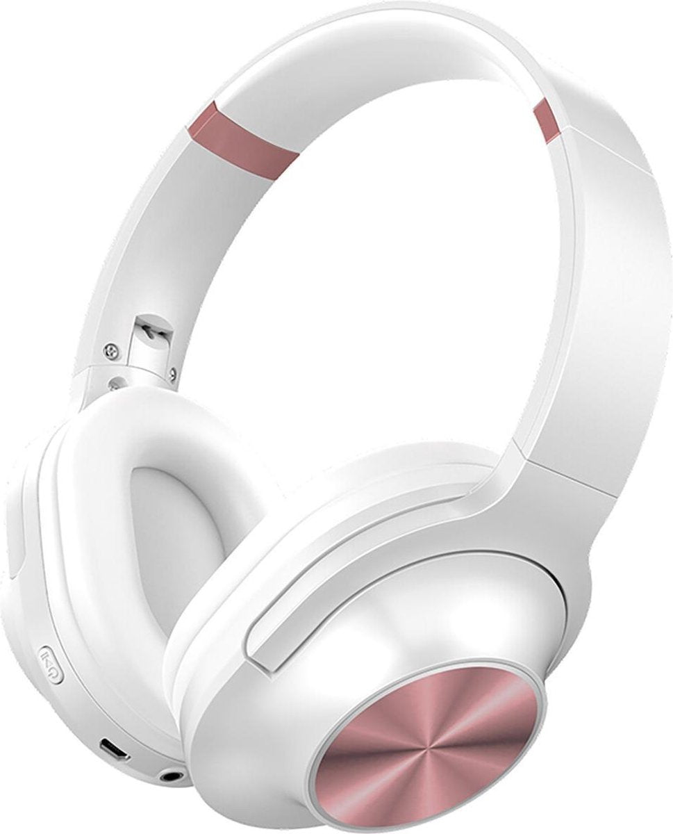 Koptelefoon - Aigi Moski - Draadloos - Bluetooth - On Ear - Wit/Roze - BSE