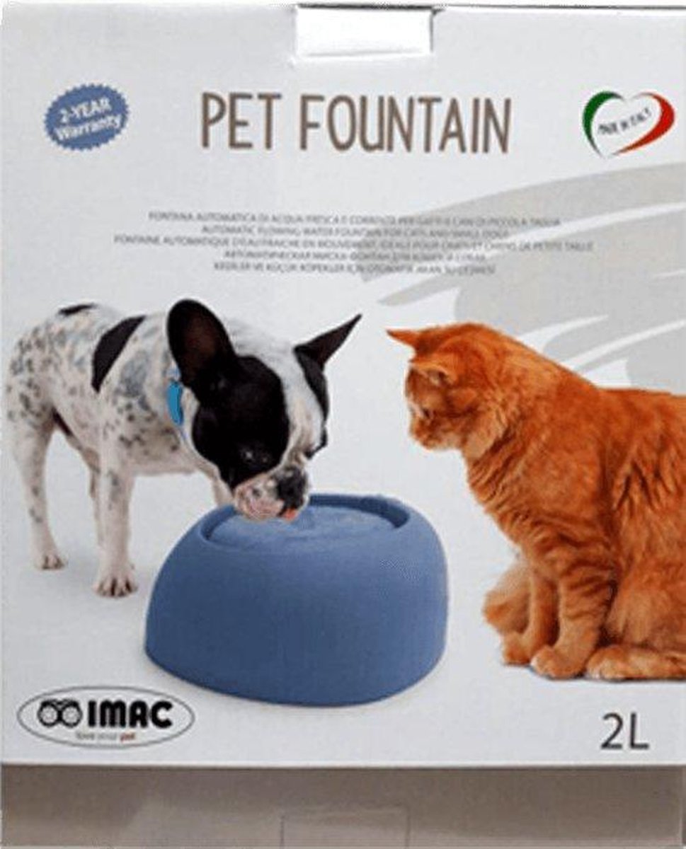 Ciottoli Drinkfontein voor hond of kat blauw