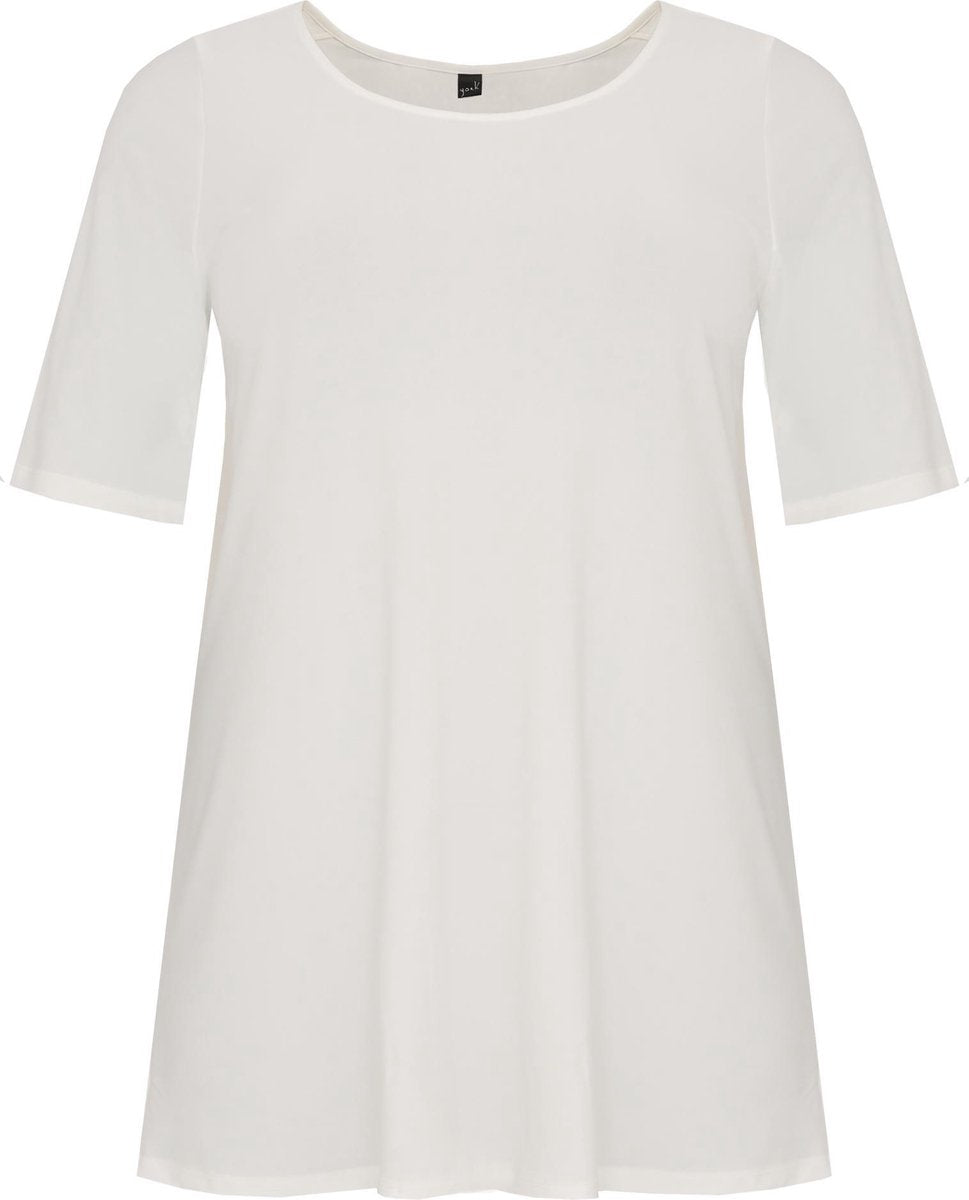 Yoek | Grote maten - dames t-shirt korte mouw - gebroken wit