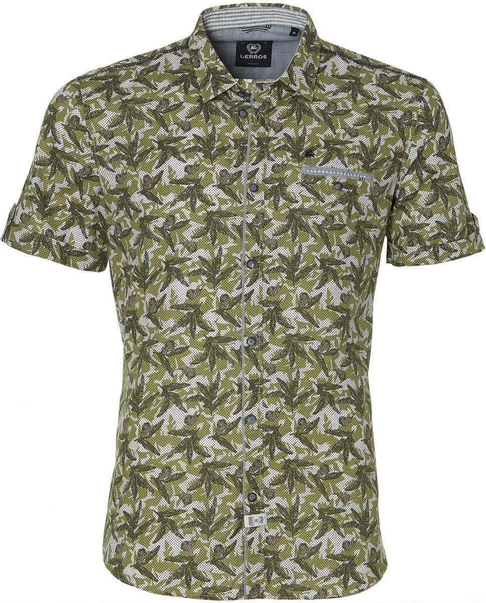 Lerros Overhemd - Modern Fit - Groen - 4XL Grote Maten