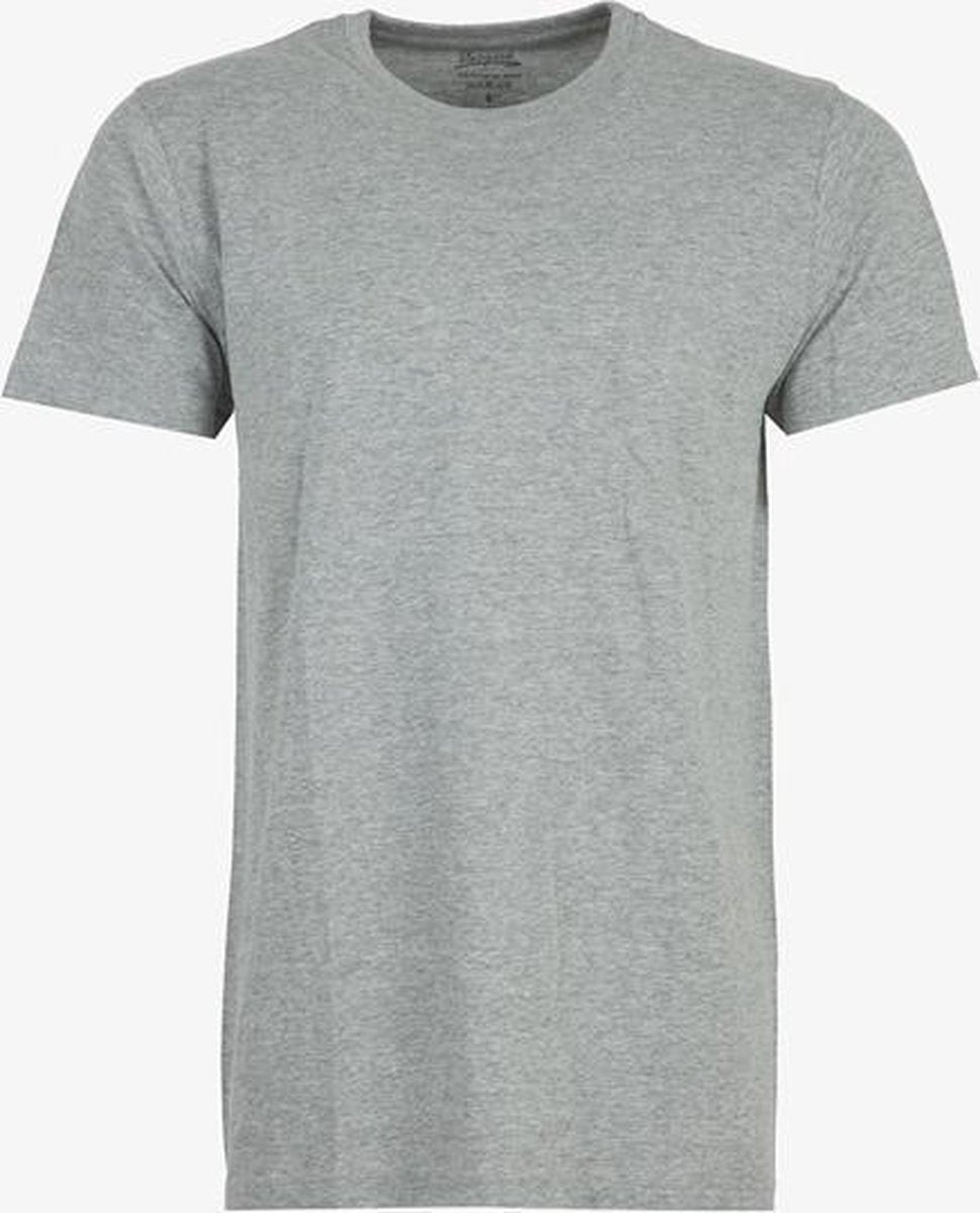 Unsigned heren T-shirt katoen/viscose - Grijs - Maat L